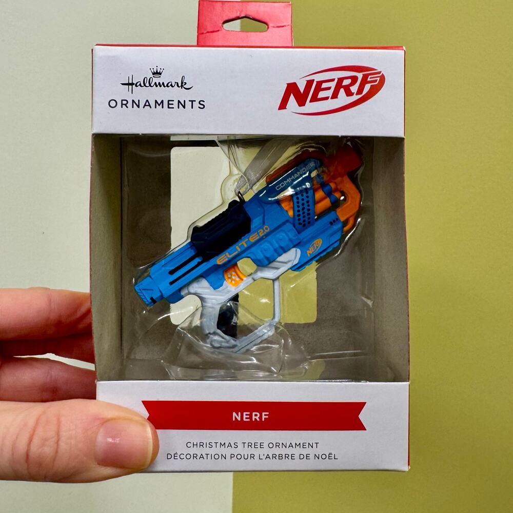 Hallmark Hasbro Nerf Dart Blaster Gun Christmas Ornament Retro Toy Replica